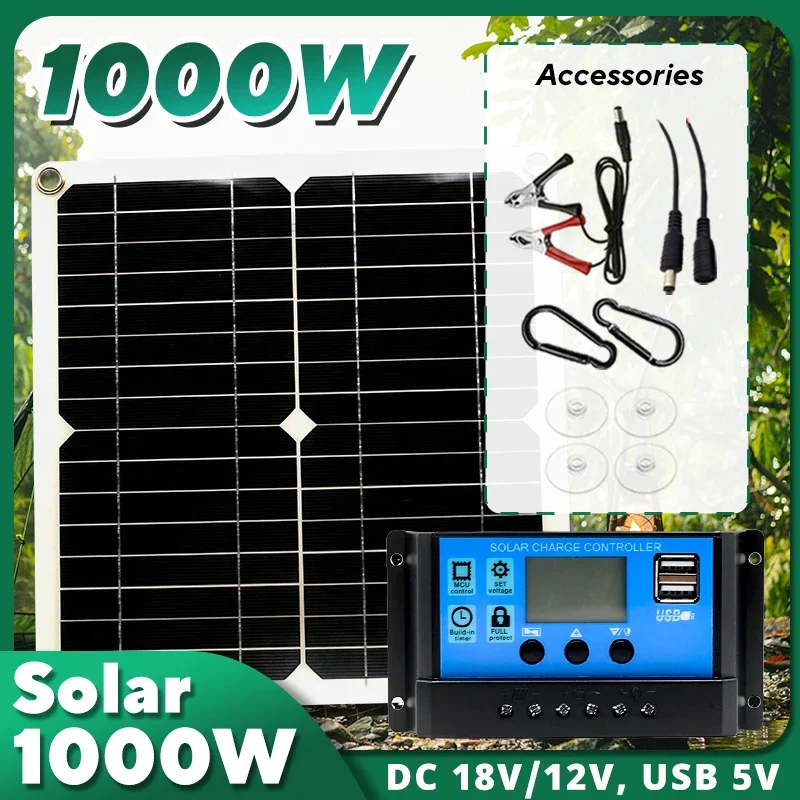 1000W Solar Panel Kit,12V Sola - Solar Emergency Charger 评论和价格