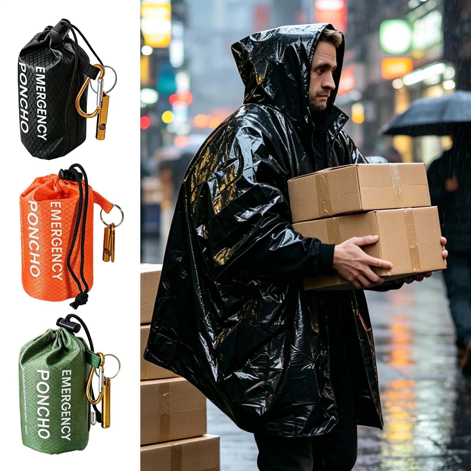 3pcs Survival Emergency Rain P - Emergency Poncho Rain 评论和价格